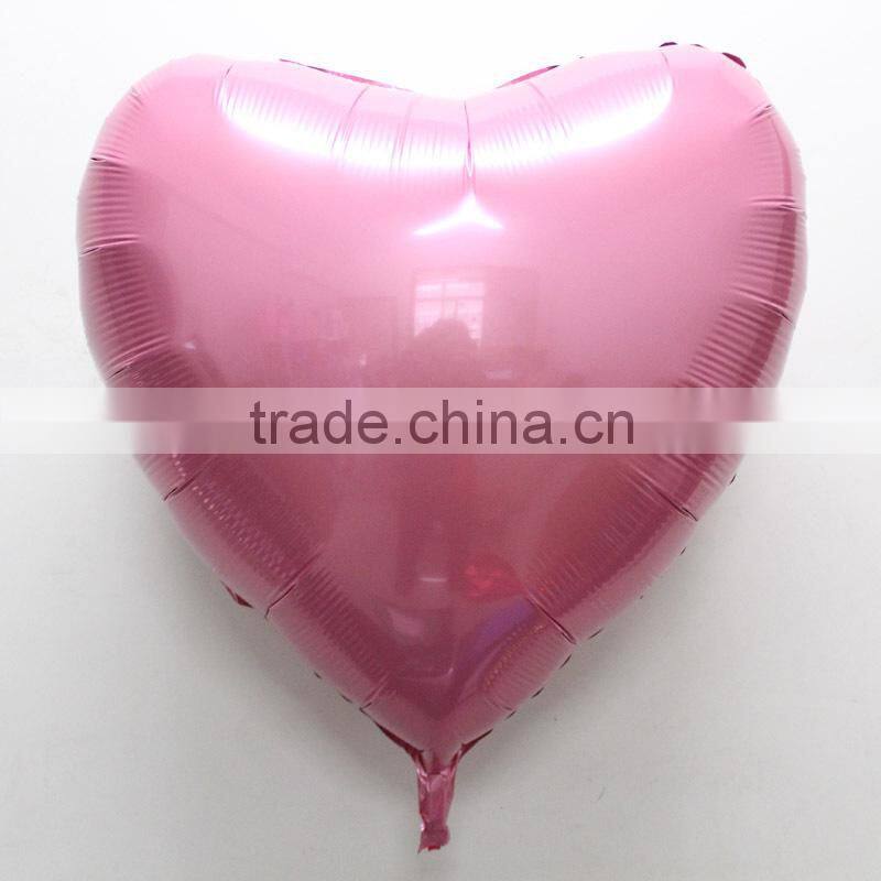 wholesale 75cm/36 inch Large size heart shaped pure color foil balloon, metallic plain foil baloon