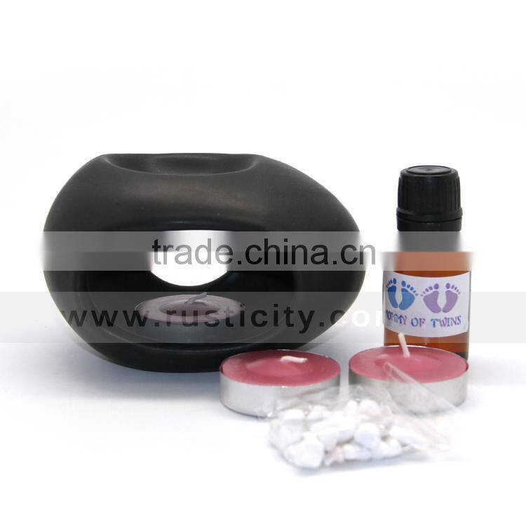 Special fragrance and hot design ceramic aroma oi burner with incense holder