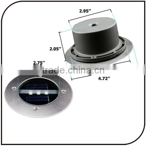 Powered by ni-mh battery 3 LED White Light Outdoor Garden Decking Lamp Solar Ground light