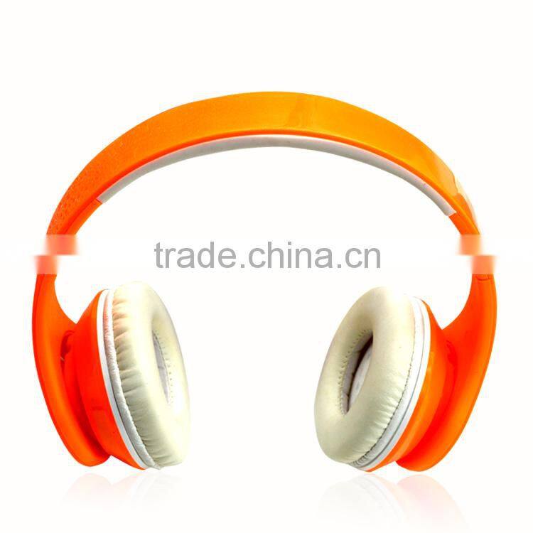 Hot selling new model cell phone accessories super bass stereo headphone sports headset in orange white