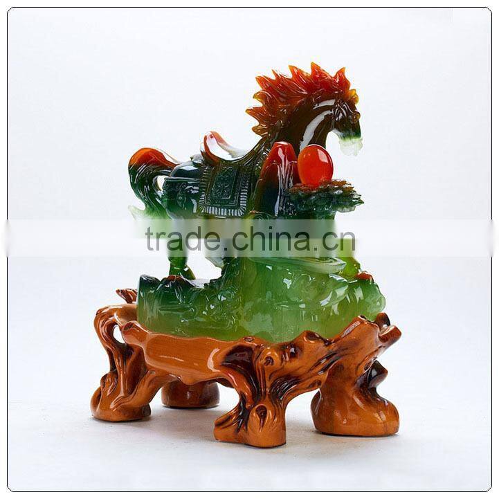 Jade color resin horse staute , chinese zodiac statue,horse ornament