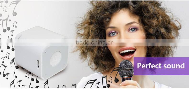 Anti-lost Super mini cube box bluetooth speaker with camera remote