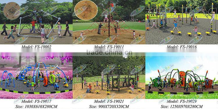 Combined outdoor climbing exerciser with plastic slide