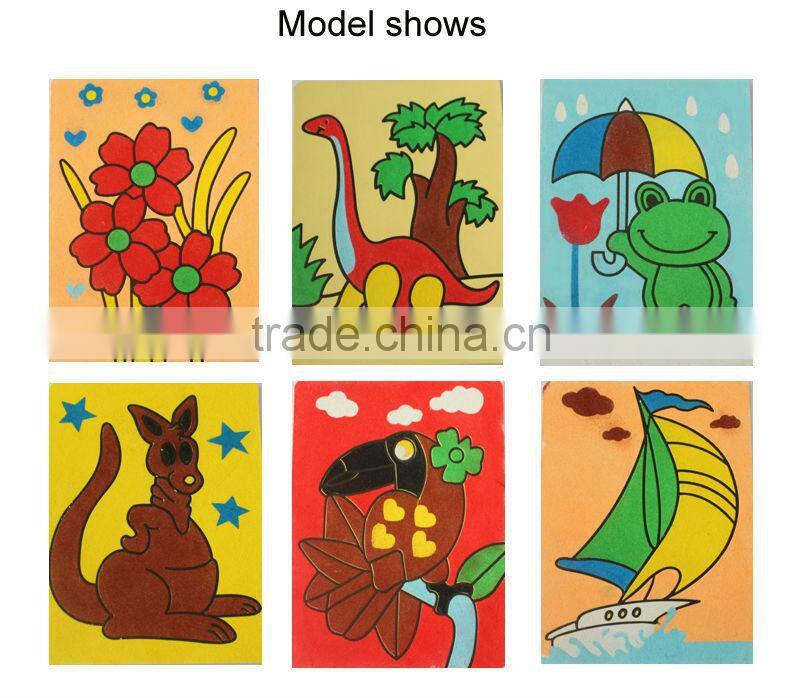 Accept OEM diy painting for kids, sand art kit, cartoon model sand art