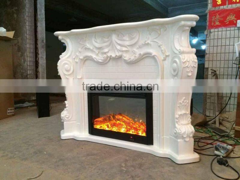 french style decorative electric fireplace and mantel