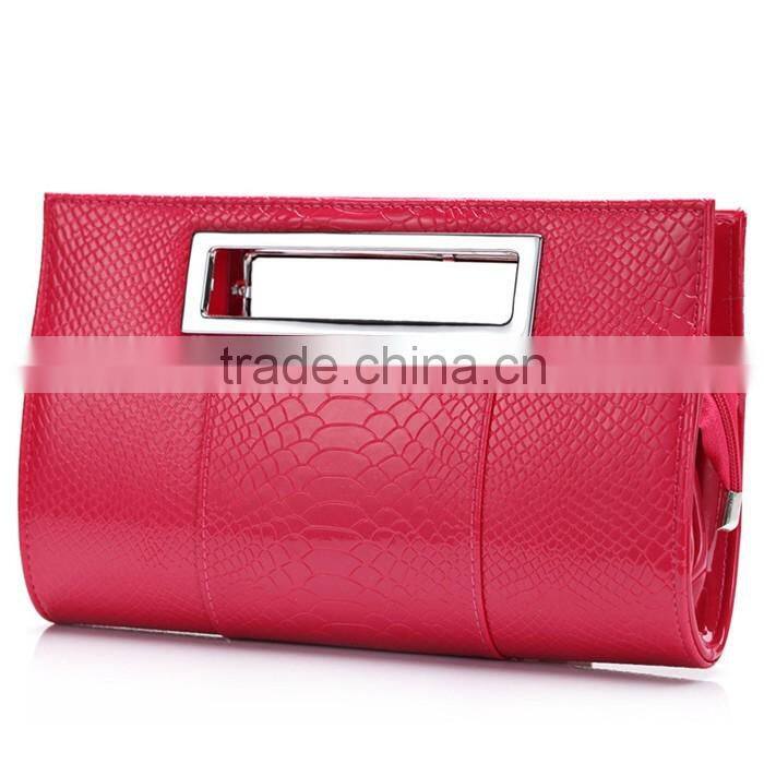 2016 Ladies Alligator PU Leather Handbag Women Party Evening Bag