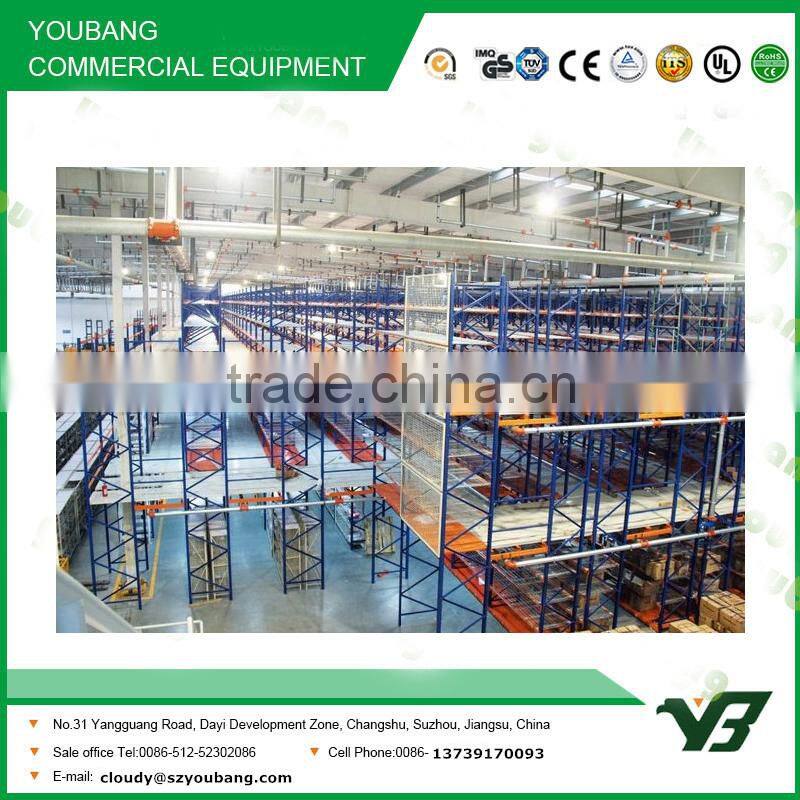 Hot sell best price heavy duty warehouse multi lever steel structure mezzanine floor rack /steel platform shelves (YB-WR-C50)