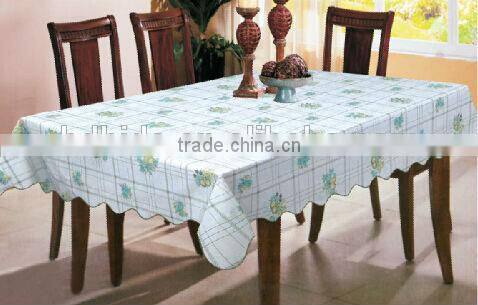beautiful Square flower printed vinyl tablecloth for restaurant using