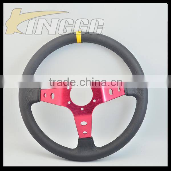 Wholesale Red Frame 350mm Deep Dish Steering Wheel
