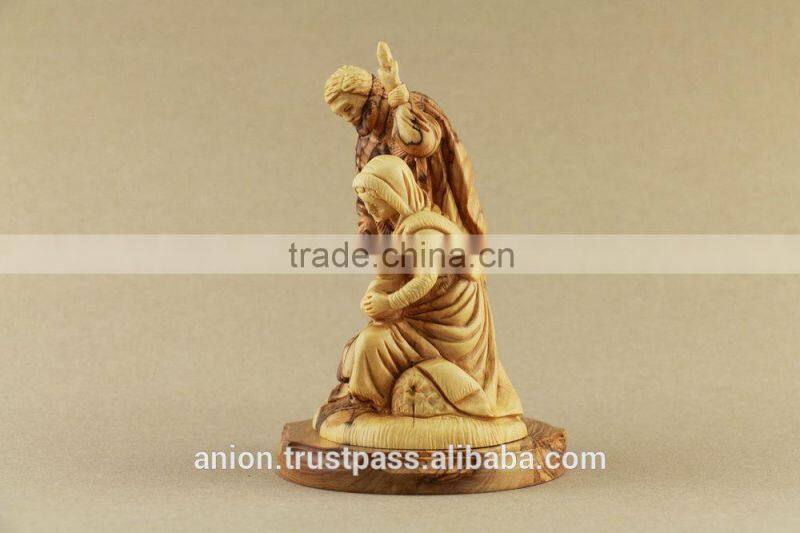 Christmas Composition Olive Wood Carved Holy Family