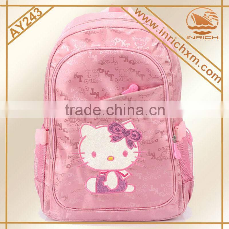 2016 cute hello kitty school backpack, trendy kids girls backpack