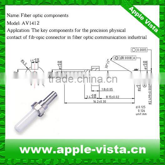 Standard ST SC LC type ceramic tube for Fiber Optic Component
