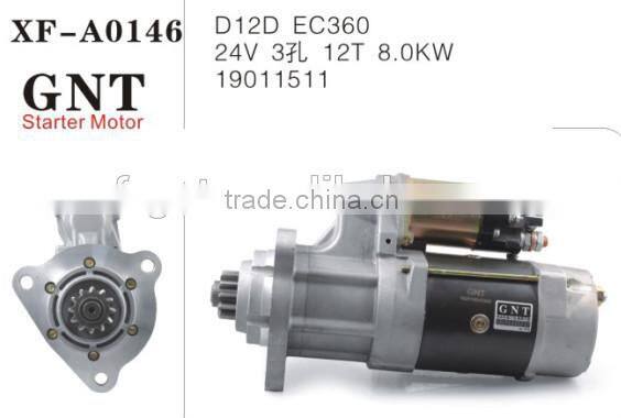 excavator engine starter motor for EC360 D12D