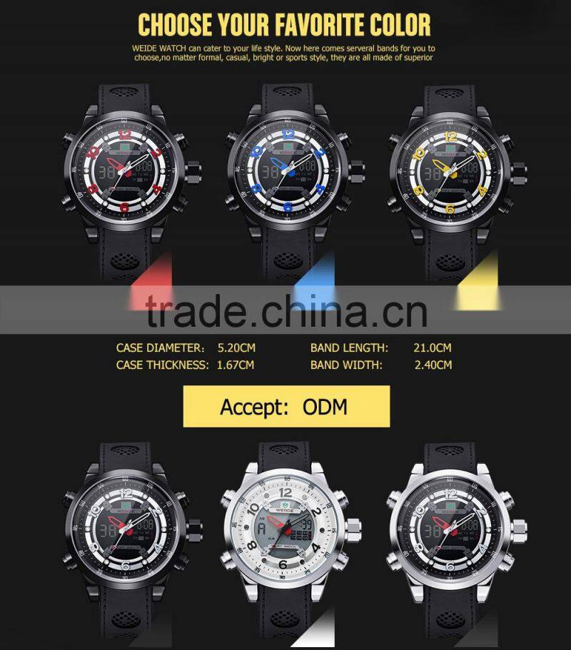 WEIDE LCD Date Week Alarm Watch, Leather Smart Watch, wholesale fashion watch WH3315