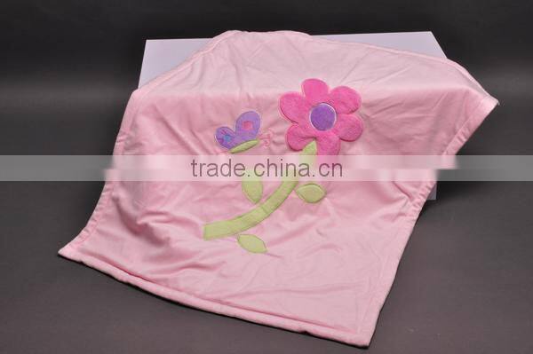 baby blanket Cartoon animal embroidered kids coral fleece blanket with bright color