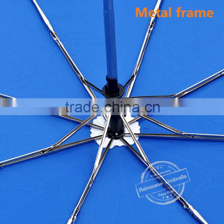 Inventory 23 inch*8k 3 folding automatic rain umbrella