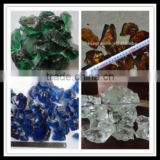 black landscaping glass rock