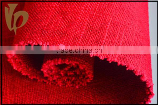 new products wholesale dark red recycled heavy linen cotton fabric for coat