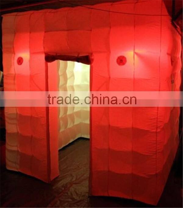 Charming&hot sale cube inflatable tent /photo booth with led tent/ inflatable trade tent booths for display