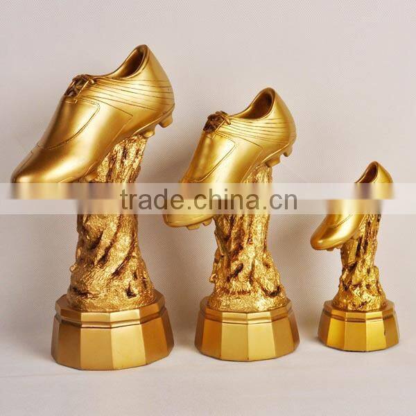 Large middle small golden soccer shoe world cup