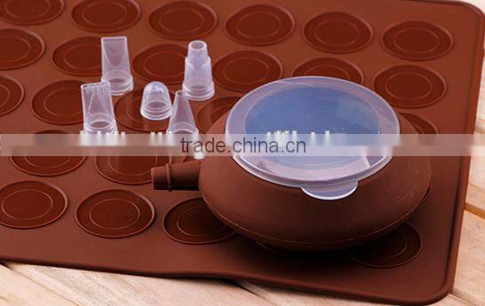 Silicone macaron cake decorating molds set