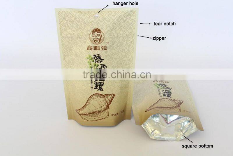 Zipper Three Sides Heast Seal High Quality Wholesale Plastic Bags For Frozen Food