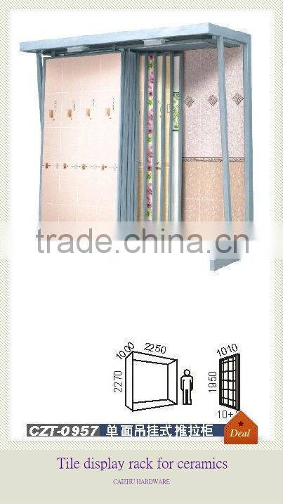 Single side hanging tile display display rack