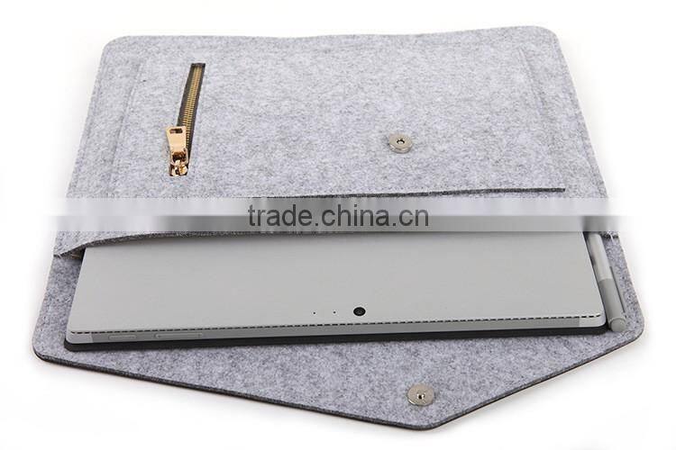 Accept small order fashion multifunction slim felt tablet bag with zipper for ipad