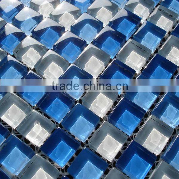 glossy mix color glass swimming pool mosaic tile