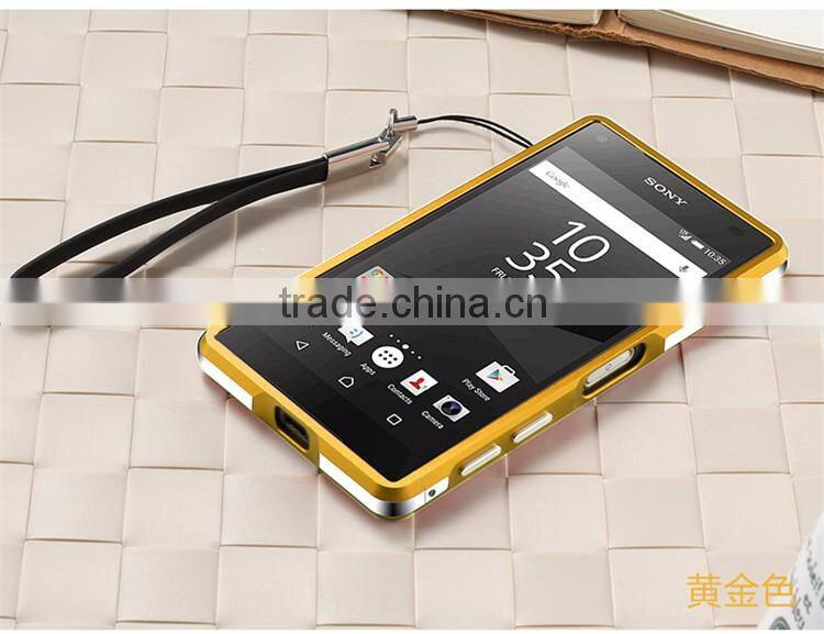 Ultrathin Aviation Screw Frame Cover Metal Aluminum Bumper for Sony Xperia Z5 Z5 Compact Back Case