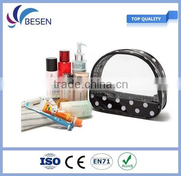 2016 fashion cosmetic bag with clear window,toiletry bag with clear window
