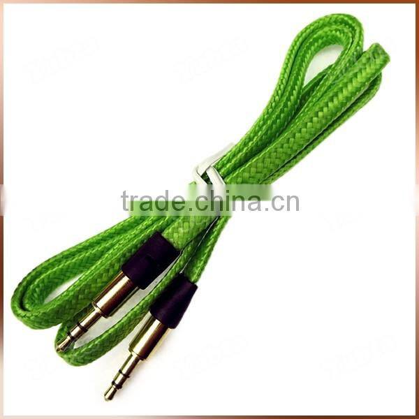 120cm Male To Male Shoelace Flat Braided 3.5mm Audio Cable