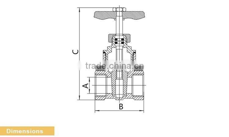 ART.4013 Forged dn15 20 25 32 cw617n female threaded rising stem brass gate valve prices with cast iron handwheel made in china