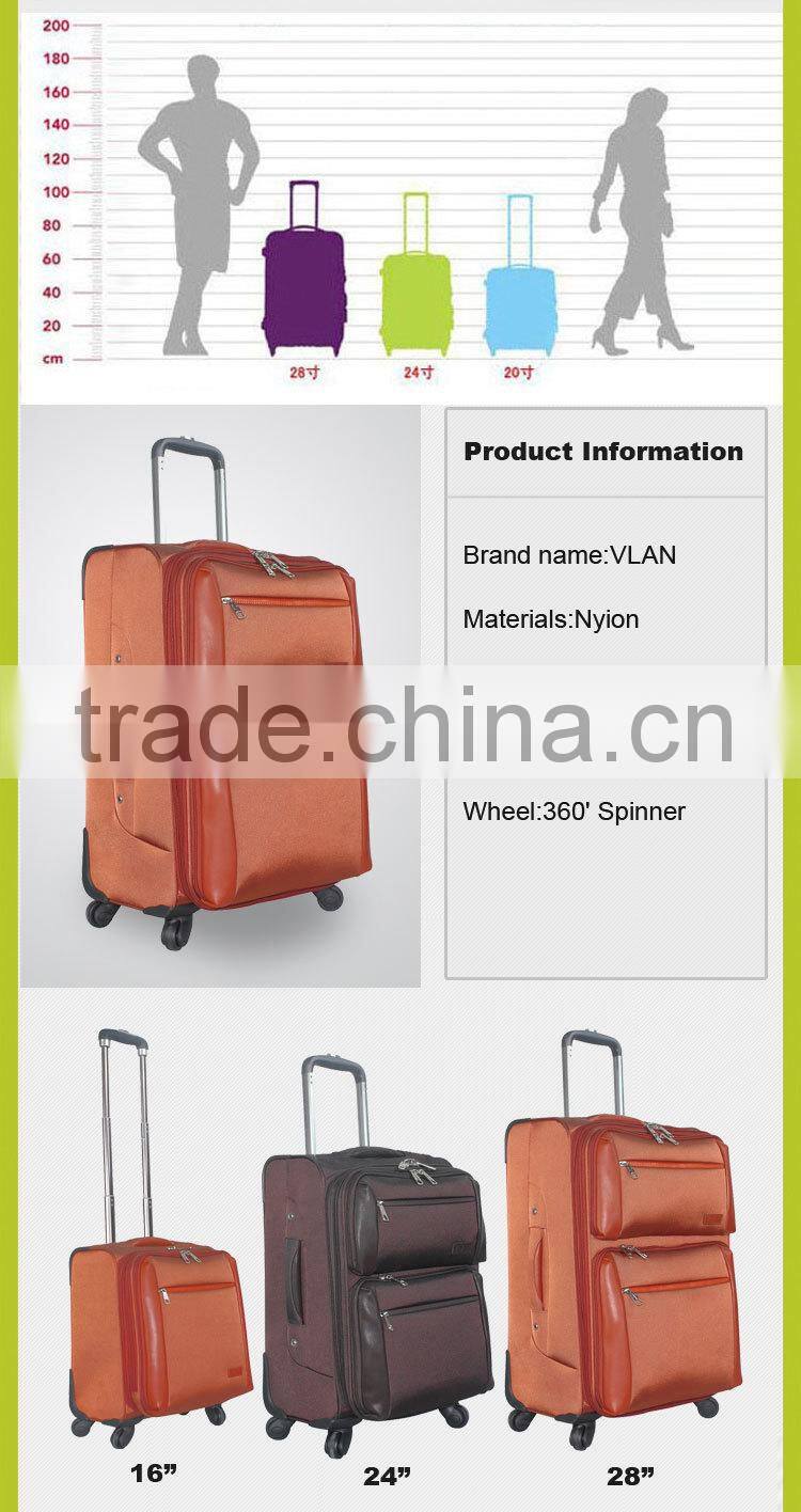 Orange Aluminum trolley luggage with combination lock or TSA lock