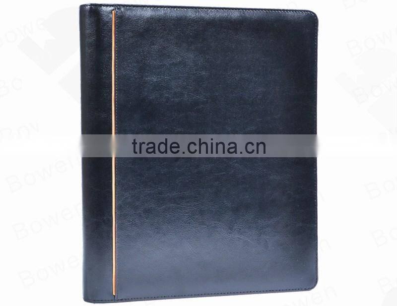 leather folder with card holder&A4 loose leaf folder&document folder