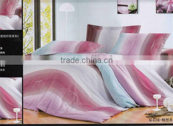 70gsm bedding set/100%polyester dispersed velour /pigment print/many designs/nantong factory