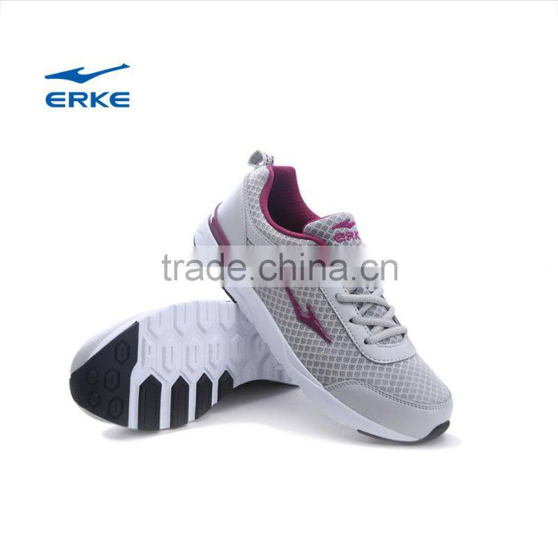 ERKE 2015 new arrivel breatheable mesh womens sports shoes girls lightweight falt sole running shoes for wholesale