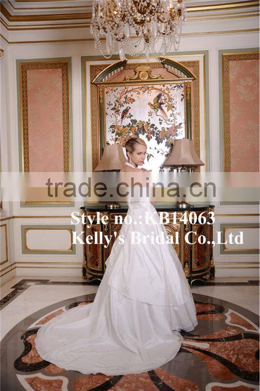 Fashionable latest design little train hangging open back new style bridesmaid dress