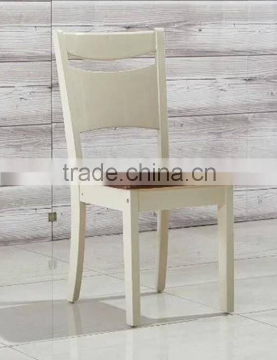 2016 simple design white color wooden dining chair in high gloss for dining room furniture