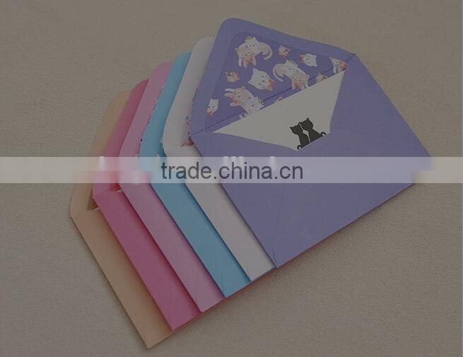 2016 high quality professional OEM customized delicate greeting card with envelope