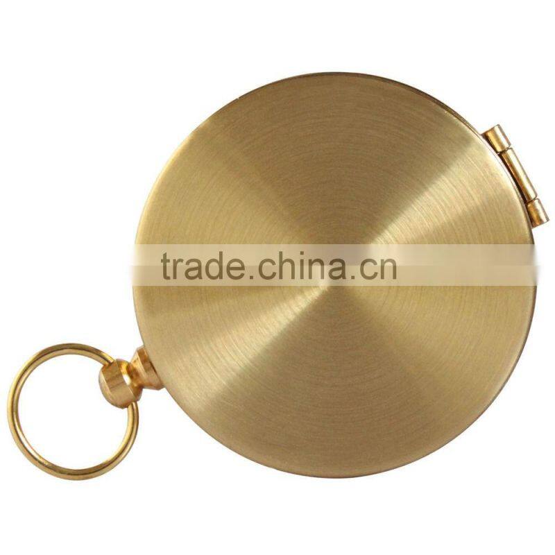 Tranditional Brass Metal Compass Pocket Watch Style Antique Camping Hiking Round