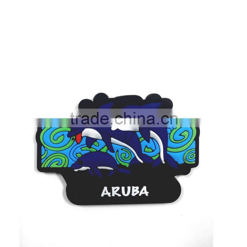 Custom made rubber logo printed heart shape fridge magnet