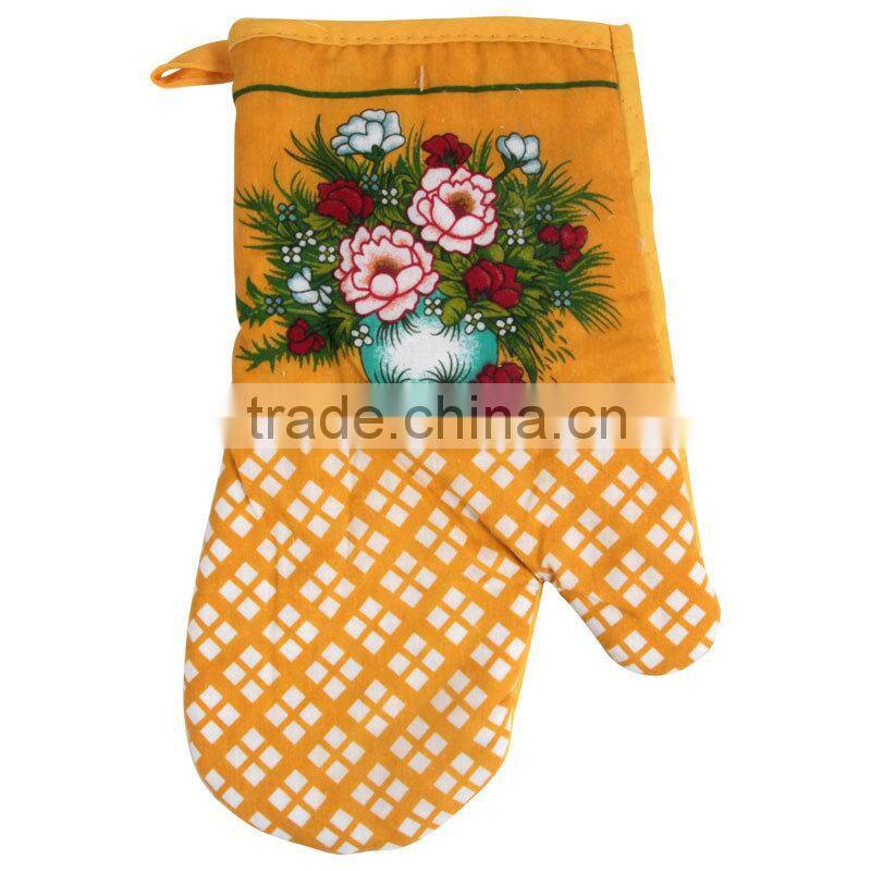top selling products in alibaba printed cotton kitchen oven mitts pigment printing glove wholesale alibaba