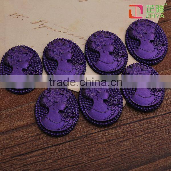 Fashion flat back resin lady cameo wholesale