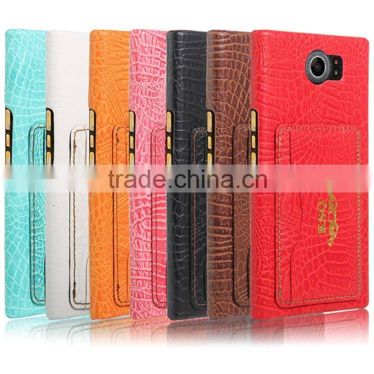 Wholesale Croco PU Leather Housing Case for Blackberry Priv White Cell Phone Casing