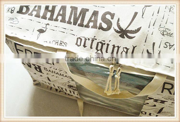 reminiscent england style cotton and linen quilt storage bag with pvc window