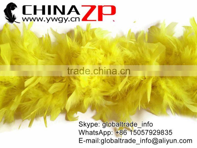 ZPDECOR Best Decorative 40 GramWeight in Stock Dyed Yellow Turkey Feathers Plumage Chandelle Boas