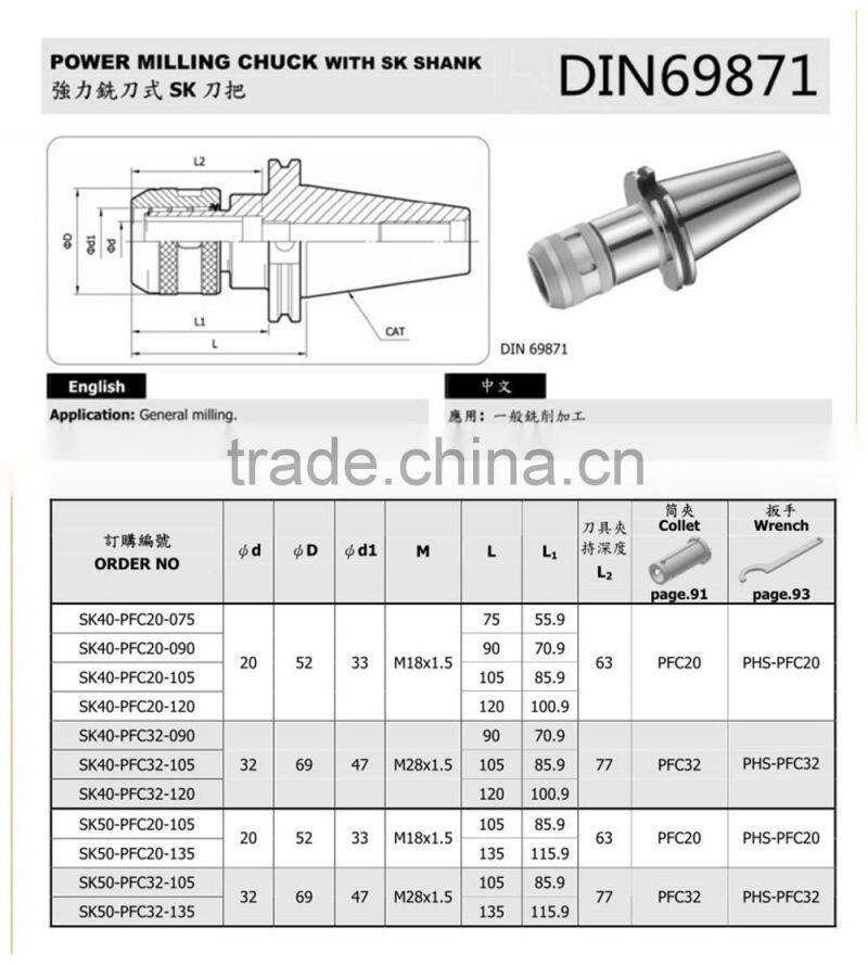 DAT50-C32-4.00 DAT50-C25 DAT50-C42 Powerful mill holder