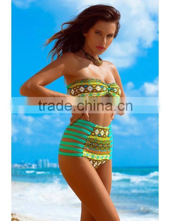 New design High Waisted Bikini floral prints Summer Beach Bikini sexy beach bikini
