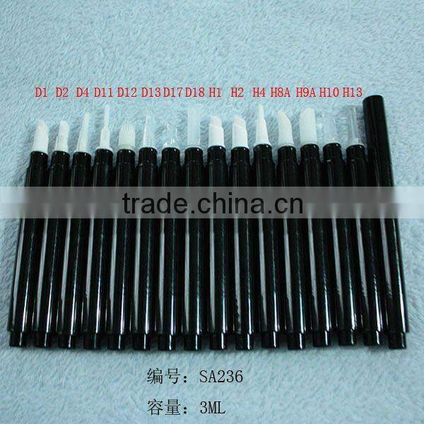 SA236---3ml cosmetic pen with metalizing and logo printing/ click pen with brush applicator